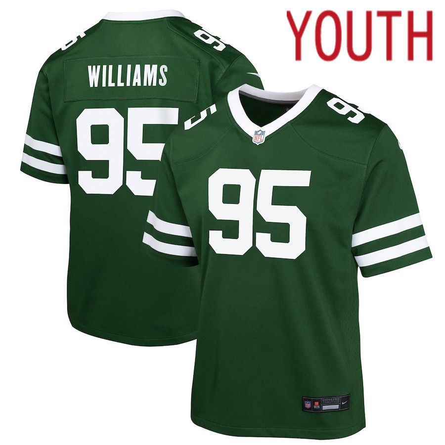 Youth New York Jets #95 Quinnen Williams Nike Legacy Green Game NFL Jersey->youth nfl jersey->Youth Jersey